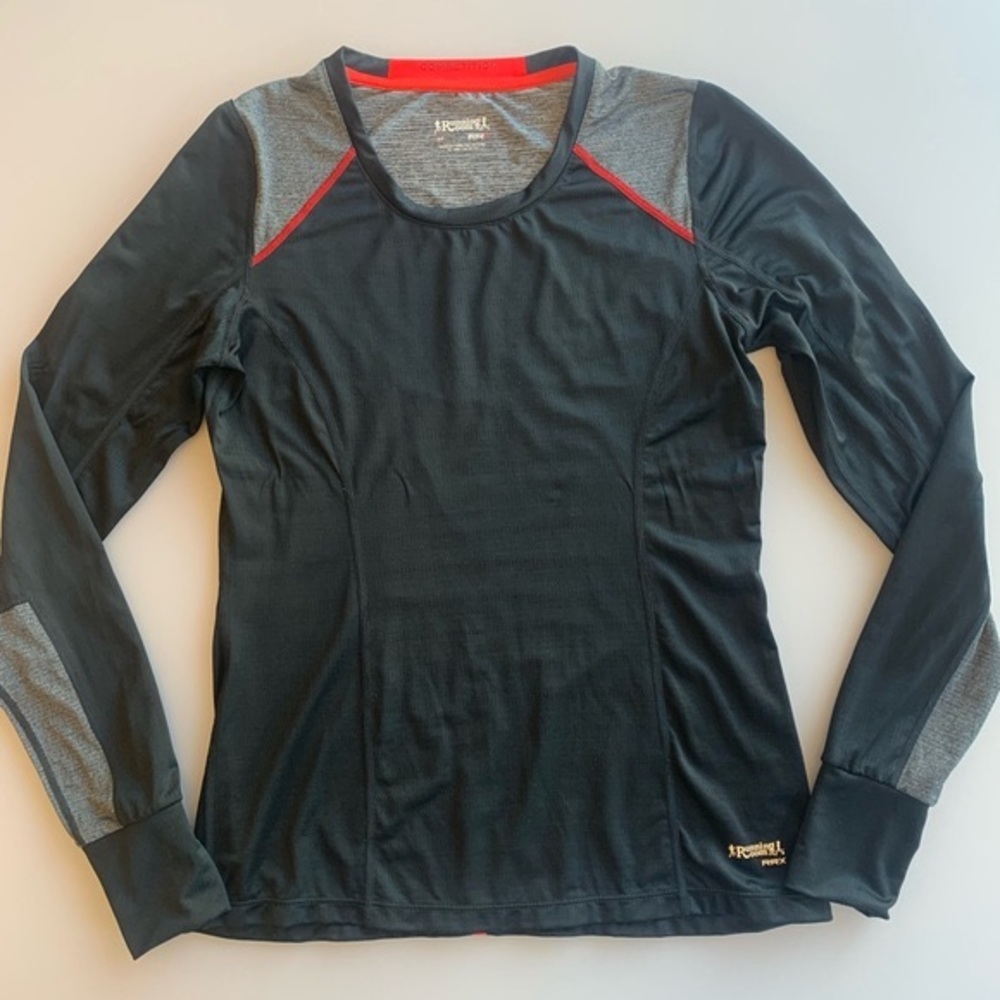 Running Room Black/Grey/Red Long Sleeve Top | Small